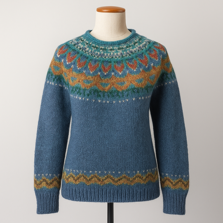 Velvo | Elegants vintage adīts vests ar apkakli