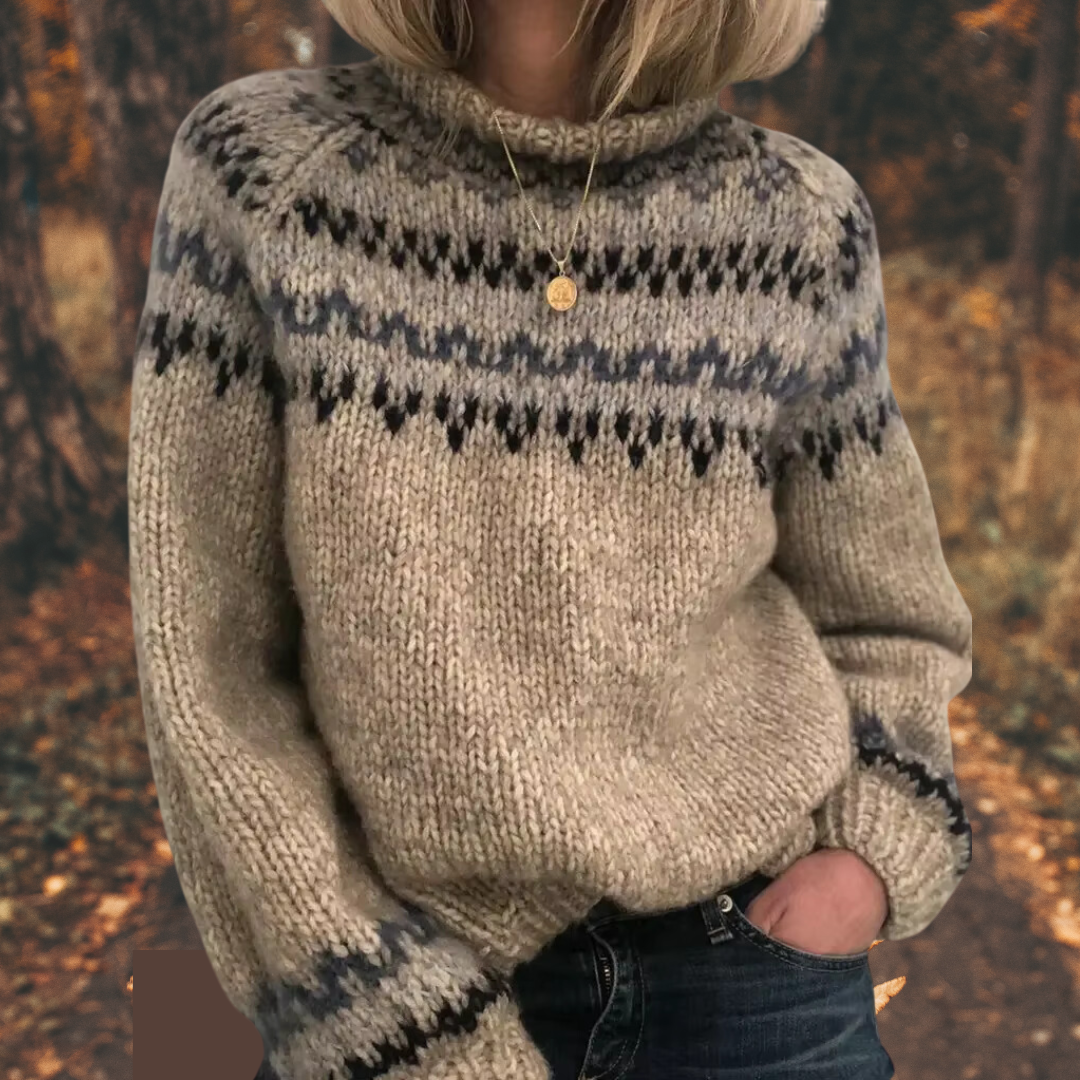 Astrid™ | Sieviešu ziemeļu stila adītais džemperis
