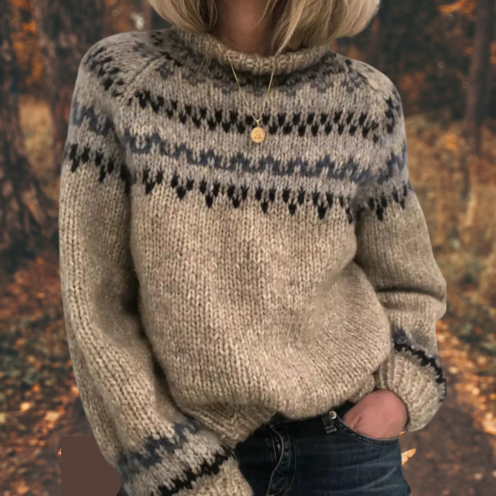 Astrid™ | Sieviešu ziemeļu stila adītais džemperis