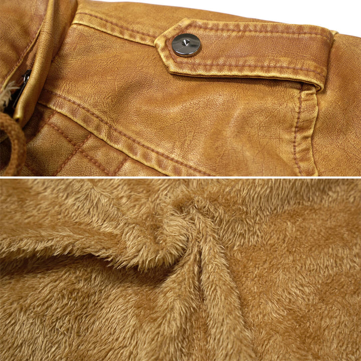 Veste en Cuir de Luxe | Ekskluzīva luksusa ādas jaka ar noņemamu kapuci