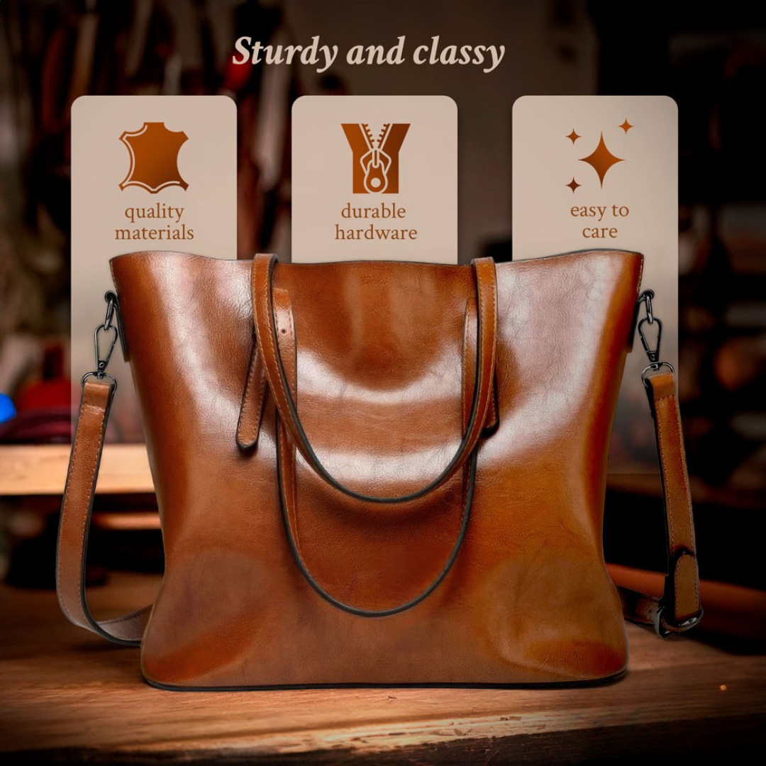 Viktorija Charm – ādas plecu soma ar vintāžas šarmu un mūžīgu eleganci