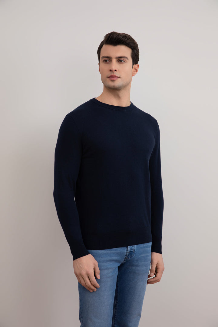 Artūrs Knitwear – vīriešu 100% kokvilnas džemperis ar klasisku piegriezumu
