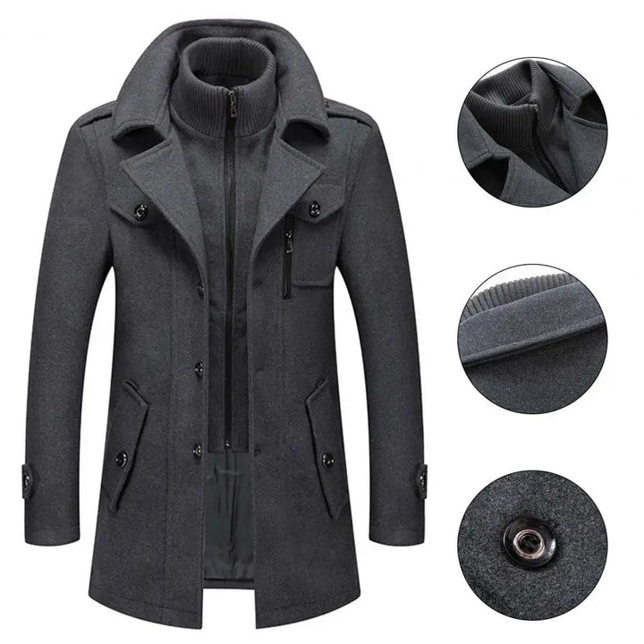 Rihards Classic Double Collar – eleganta vīriešu jaka ar dubultu apkakli 